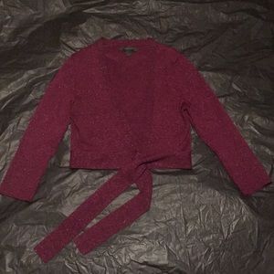 Express Purple Crop Cardigan